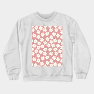 groovy retro y2k 2000s big flower power 1960s 60s 70s danish aesthetics coconut girl ditsy daisies peach pastel pink Crewneck Sweatshirt